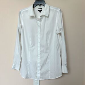 Talbots Non Iron Shirt Women’s 10 M Button down Long Sleeve White Classic Preppy